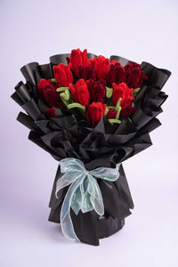 Classic Red Velvet Tulips