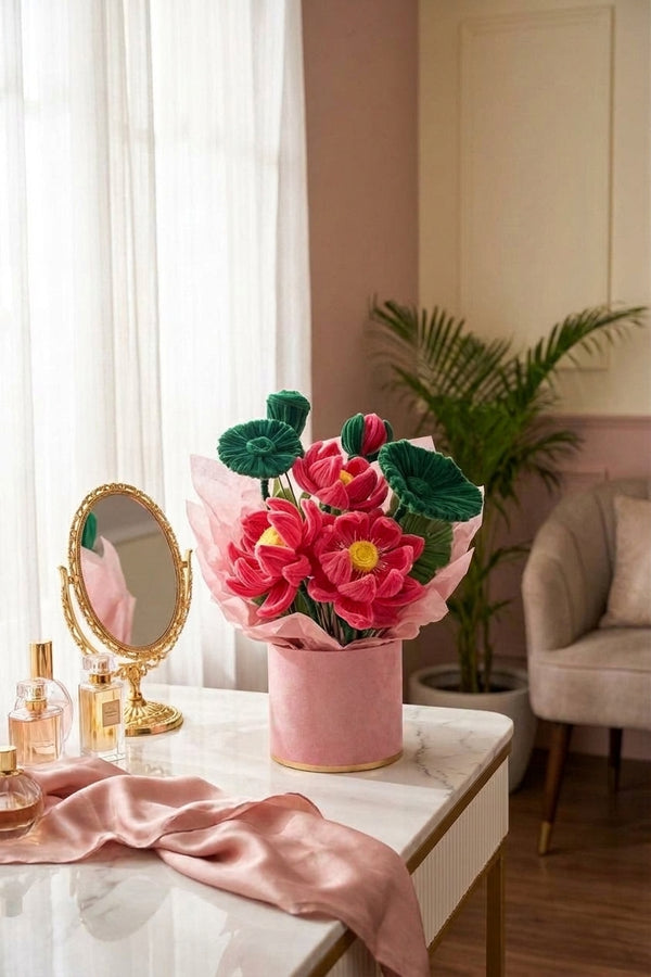 Pink Lotus Hat Box